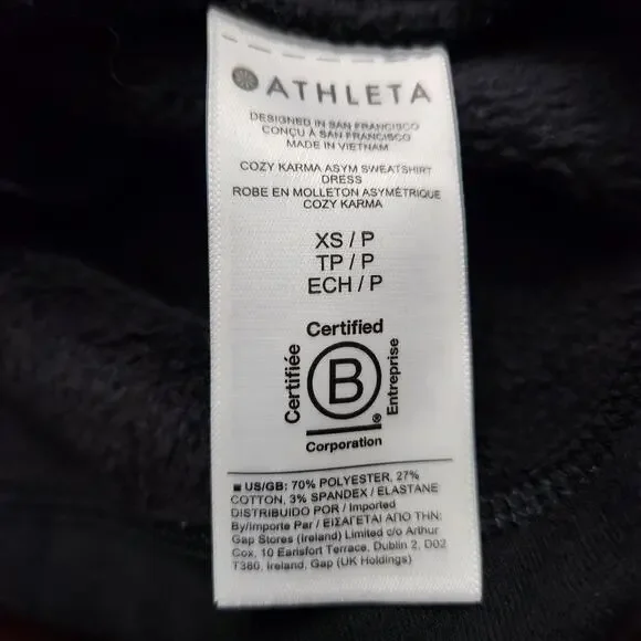 Athleta Cozy Karma Asym Pullover Black Size XS - Picture 3 of 4
